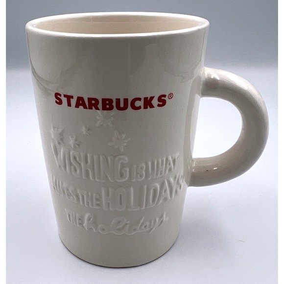 Starbucks 10 oz Holiday Mug – Embossed "Wishing" Design (2010) - Picture 2 of 4